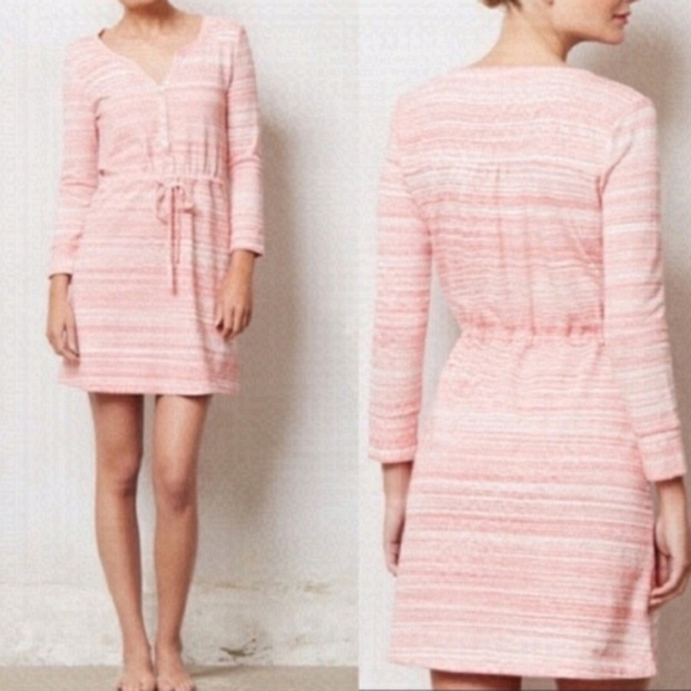 Anthropologie Pink Long Sleeve Dress